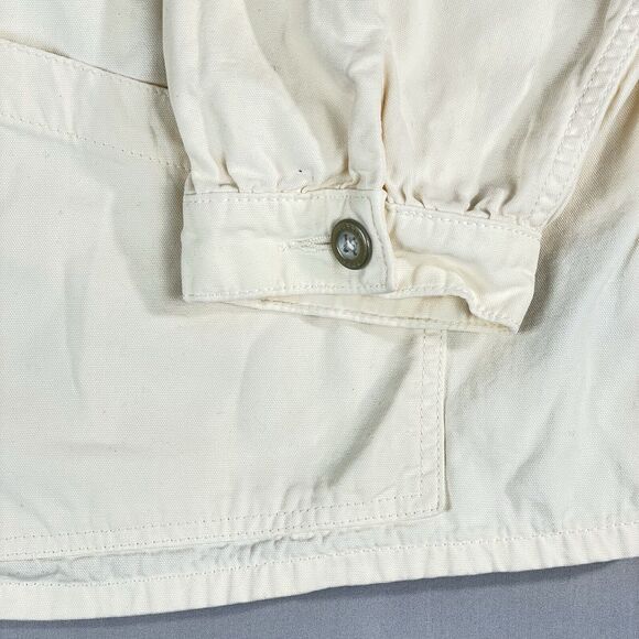 Torrid Chore / Barn Denim Jacket Women’s 3X Ivory Button Up Long Sleeve - Picture 12 of 16